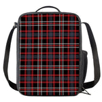 Grey Black And Red Scottish Plaid Print Crossbody Lunch Bag