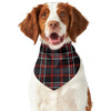 Grey Black And Red Scottish Plaid Print Dog Bandana