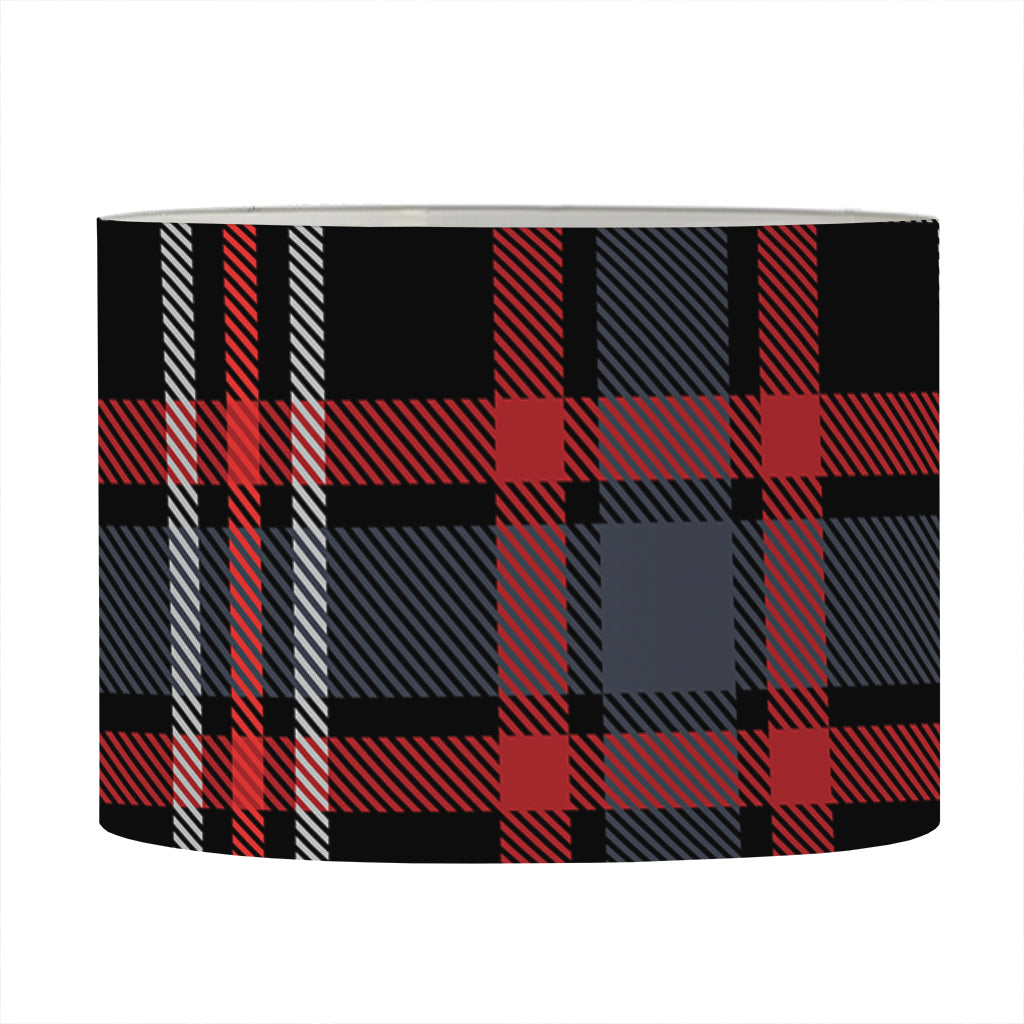 Grey Black And Red Scottish Plaid Print Drum Lamp Shade