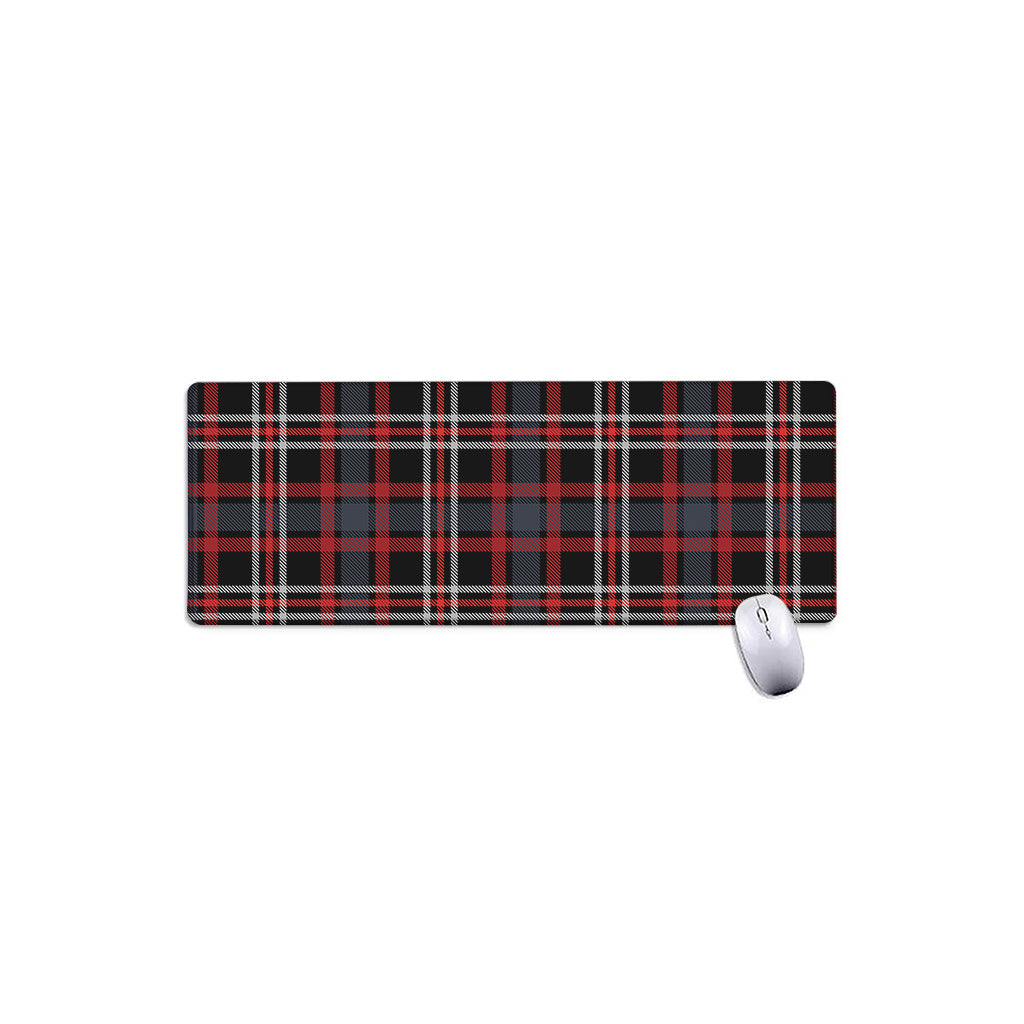 Grey Black And Red Scottish Plaid Print Extended Mouse Pad