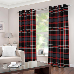 Grey Black And Red Scottish Plaid Print Extra Wide Grommet Curtains