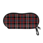 Grey Black And Red Scottish Plaid Print Glasses Case