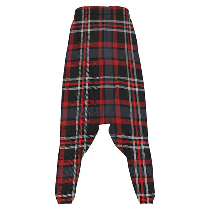 Grey Black And Red Scottish Plaid Print Hammer Pants