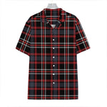 Grey Black And Red Scottish Plaid Print Hawaiian Shirt