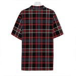 Grey Black And Red Scottish Plaid Print Hawaiian Shirt