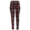 Grey Black And Red Scottish Plaid Print High-Waisted Pocket Leggings