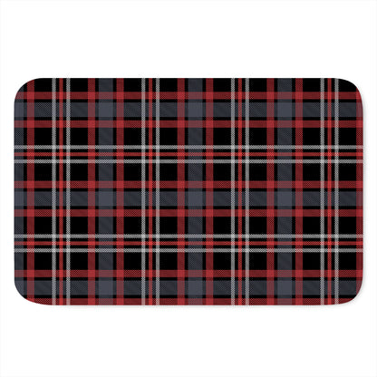 Grey Black And Red Scottish Plaid Print Indoor Door Mat