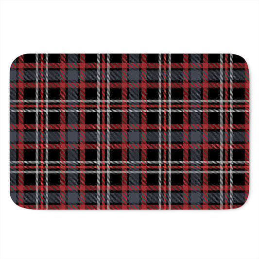 Grey Black And Red Scottish Plaid Print Indoor Door Mat