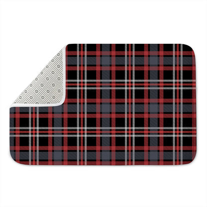 Grey Black And Red Scottish Plaid Print Indoor Door Mat