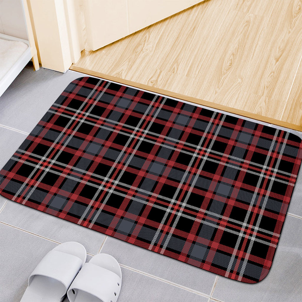 Grey Black And Red Scottish Plaid Print Indoor Door Mat
