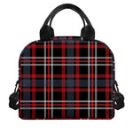 Grey Black And Red Scottish Plaid Print Insulated Lunch Bag