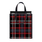 Grey Black And Red Scottish Plaid Print Insulated Lunch Tote