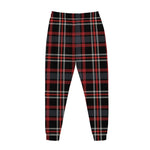 Grey Black And Red Scottish Plaid Print Jogger Pants
