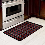 Grey Black And Red Scottish Plaid Print Kitchen Mat