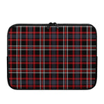 Grey Black And Red Scottish Plaid Print Laptop Sleeve
