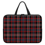 Grey Black And Red Scottish Plaid Print Laptop Sleeve With Handle