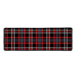 Grey Black And Red Scottish Plaid Print Long Kitchen Mat