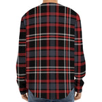 Grey Black And Red Scottish Plaid Print Long Sleeve Baseball Jersey