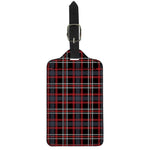 Grey Black And Red Scottish Plaid Print Luggage Tag