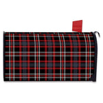 Grey Black And Red Scottish Plaid Print Mailbox Cover