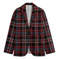 Grey Black And Red Scottish Plaid Print Men's Blazer