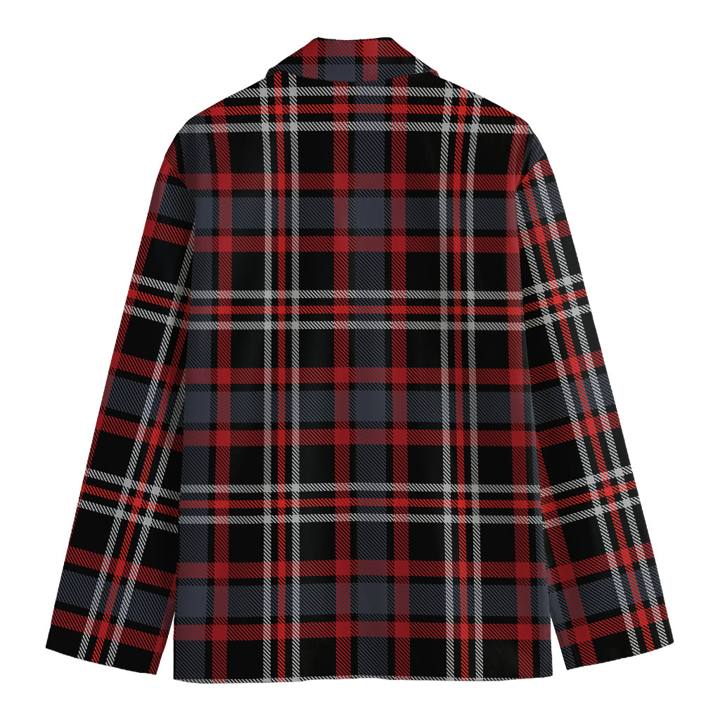 Grey Black And Red Scottish Plaid Print Men's Blazer