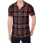 Grey Black And Red Scottish Plaid Print Men's Shirt