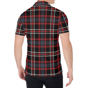 Grey Black And Red Scottish Plaid Print Men's Shirt