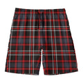 Grey Black And Red Scottish Plaid Print Men's Swim Trunks