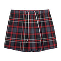 Grey Black And Red Scottish Plaid Print Mesh Shorts