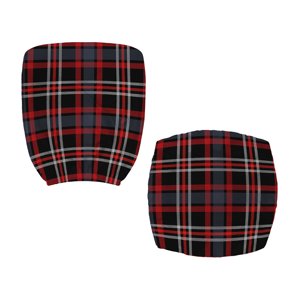 Grey Black And Red Scottish Plaid Print Office Chair Cover