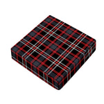 Grey Black And Red Scottish Plaid Print Outdoor Seat Cushion Cover
