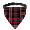 Grey Black And Red Scottish Plaid Print Over The Collar Dog Bandana