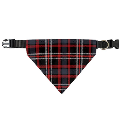 Grey Black And Red Scottish Plaid Print Over The Collar Dog Bandana