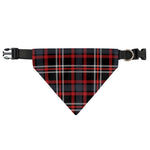 Grey Black And Red Scottish Plaid Print Over The Collar Dog Bandana