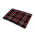 Grey Black And Red Scottish Plaid Print Pet Cooling Mat Cover