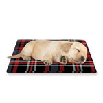 Grey Black And Red Scottish Plaid Print Pet Cooling Mat Cover