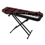 Grey Black And Red Scottish Plaid Print Piano Keyboard Cover