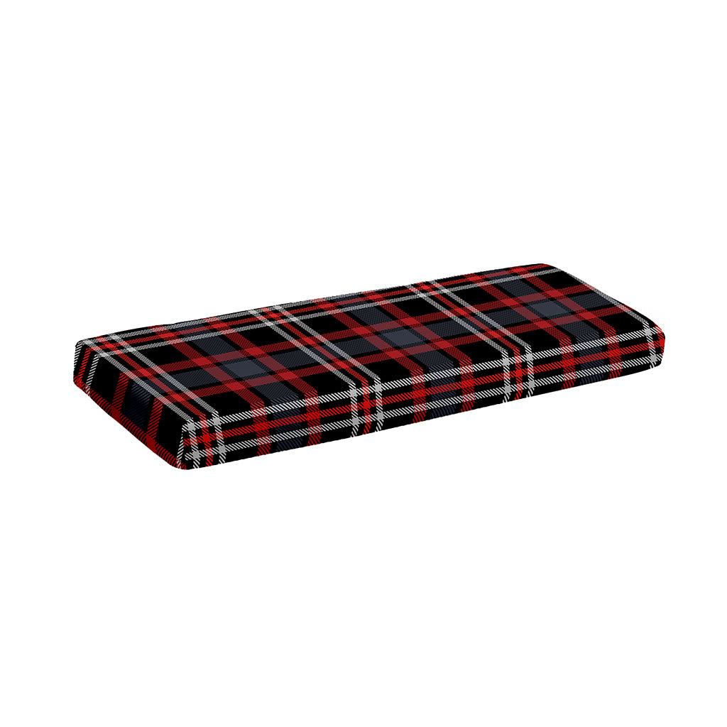 Grey Black And Red Scottish Plaid Print Piano Keyboard Cover