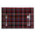 Grey Black And Red Scottish Plaid Print Placemat