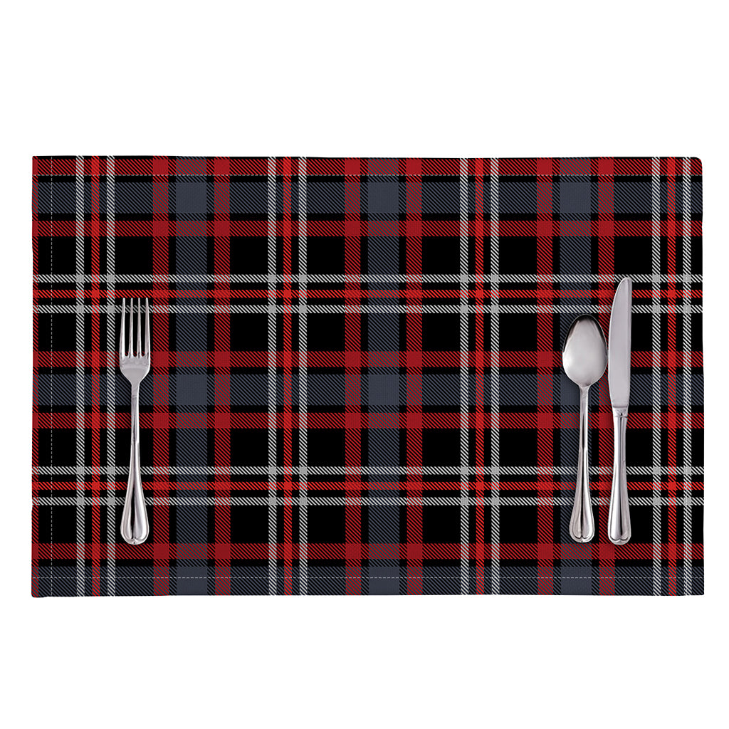 Grey Black And Red Scottish Plaid Print Placemat