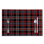 Grey Black And Red Scottish Plaid Print Placemat
