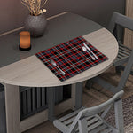 Grey Black And Red Scottish Plaid Print Placemat