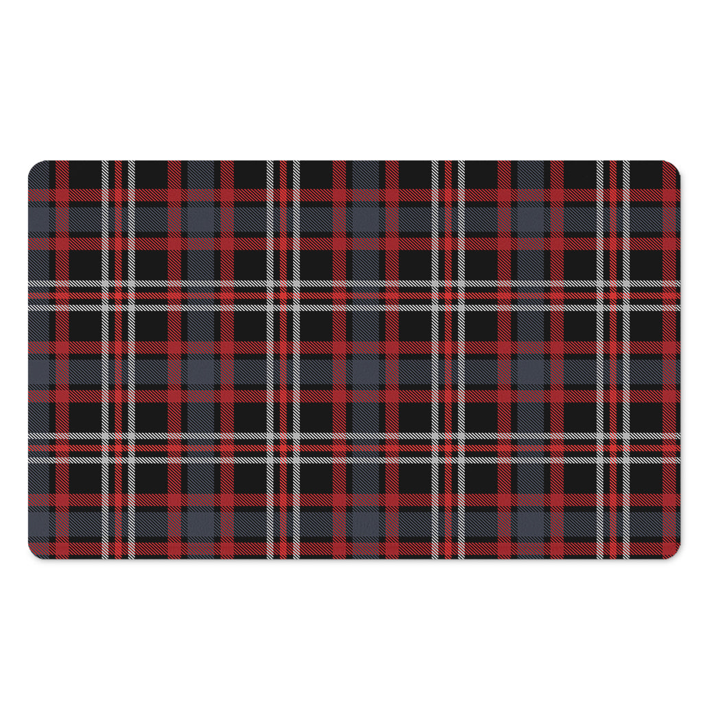 Grey Black And Red Scottish Plaid Print Polyester Doormat