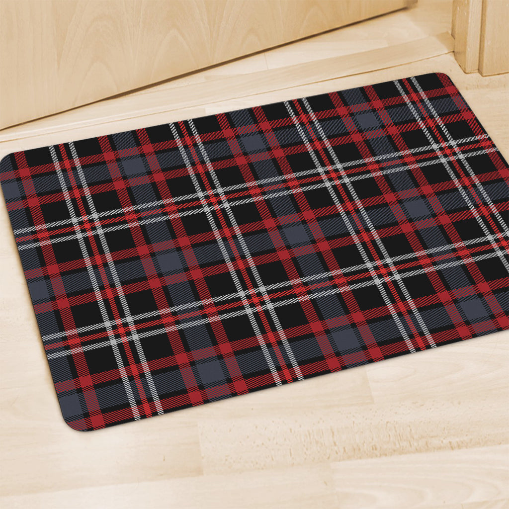 Grey Black And Red Scottish Plaid Print Polyester Doormat