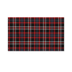 Grey Black And Red Scottish Plaid Print Polyester Flag