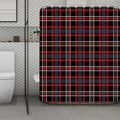 Grey Black And Red Scottish Plaid Print Polyester Shower Curtain