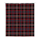 Grey Black And Red Scottish Plaid Print Polyester Shower Curtain
