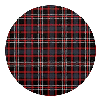 Grey Black And Red Scottish Plaid Print Round Blanket
