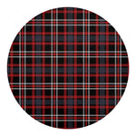 Grey Black And Red Scottish Plaid Print Round Blanket